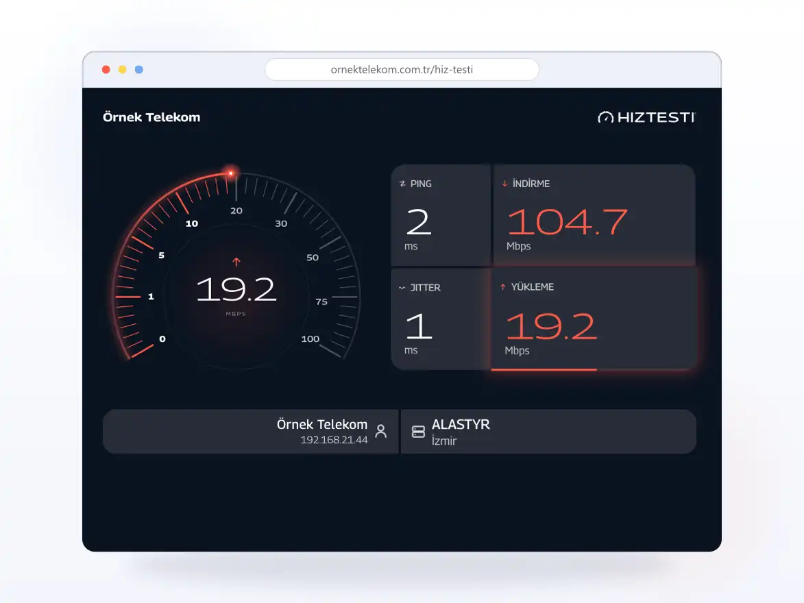A designer embedding a speed-test widget on their site